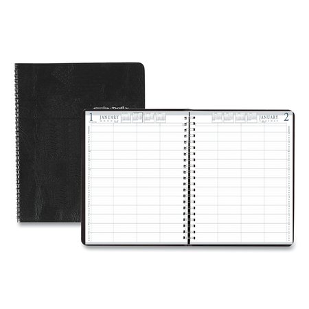 HOUSE OF DOOLITTLE Four-Person Group Practice Daily Appointment Book, 11x8.5, Black Cover, 12-Month (Jan to Dec): 2022 282-02